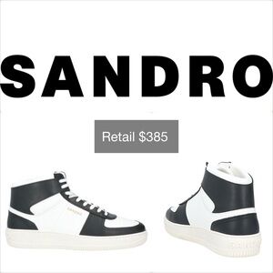 Sandro Monochrome Men's High-Top Sneakers. Size 11.5